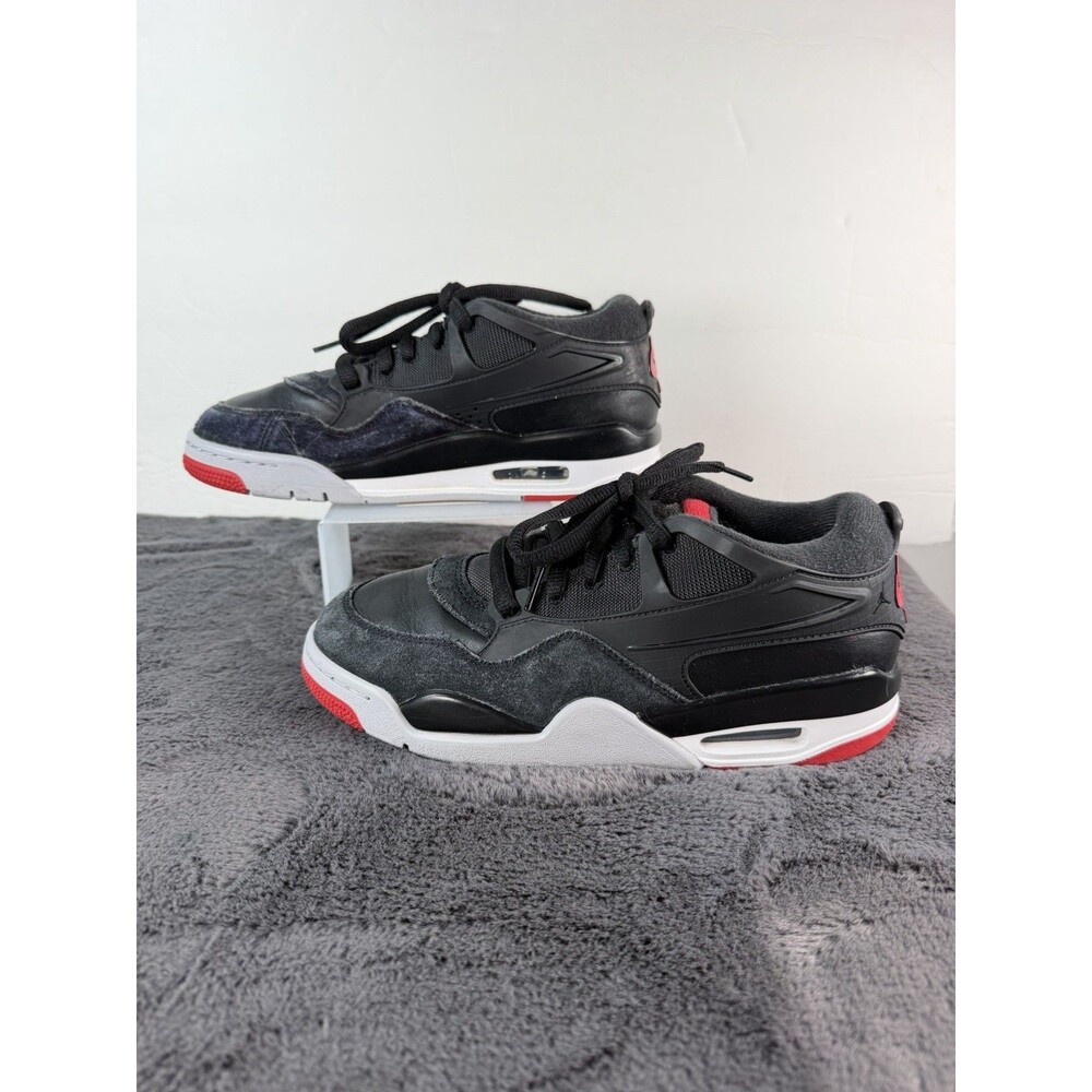 Nike Air Jordan 4 RM GS 6.5Y Black Red Sneakers FQ7938-061 Youth Shoes